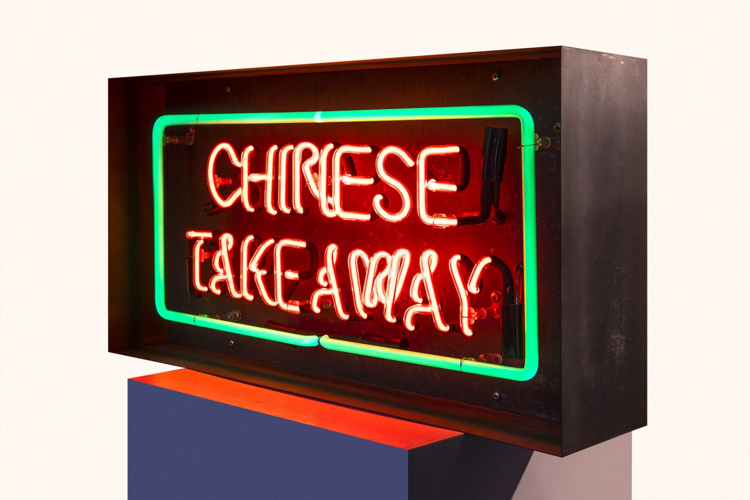 Neon Takeaway Hire Kemp London Bespoke neon signs and prop hire.