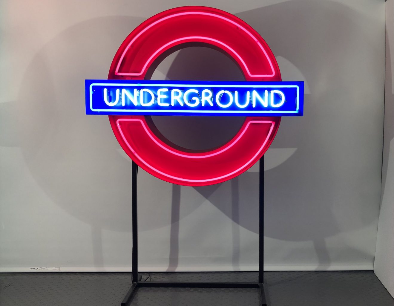 Neon London Underground Sign Kemp London Bespoke neon signs and prop hire.