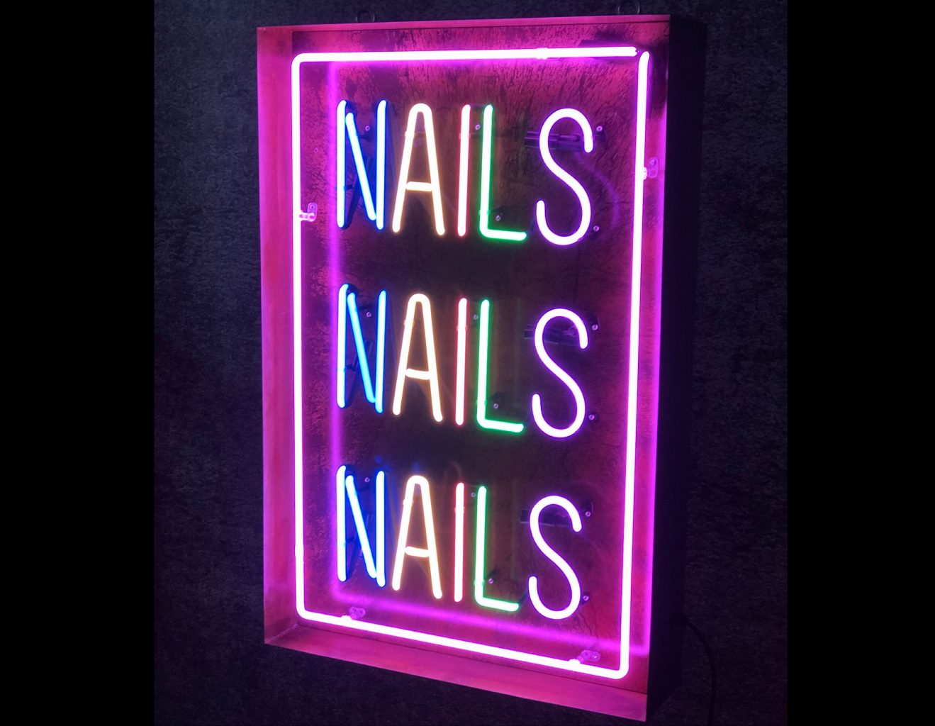Neon Nails Nails Nails - Kemp London - Bespoke neon signs and prop hire.