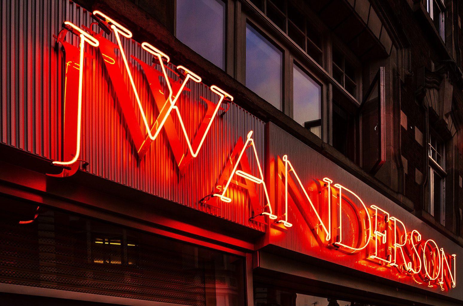 J W ANDERSON - Kemp London - Bespoke neon signs, prop hire, large ...